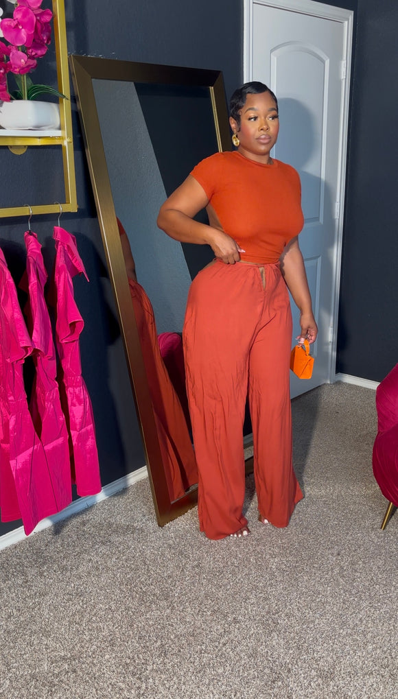 Orange backless top