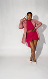 Pink bow skirt set