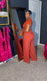 Orange backless top