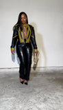 Noire leather cargo pants