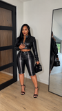 Pre-order ship 10/31 Noire stripe biker shorts