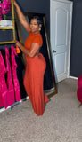 Orange backless top