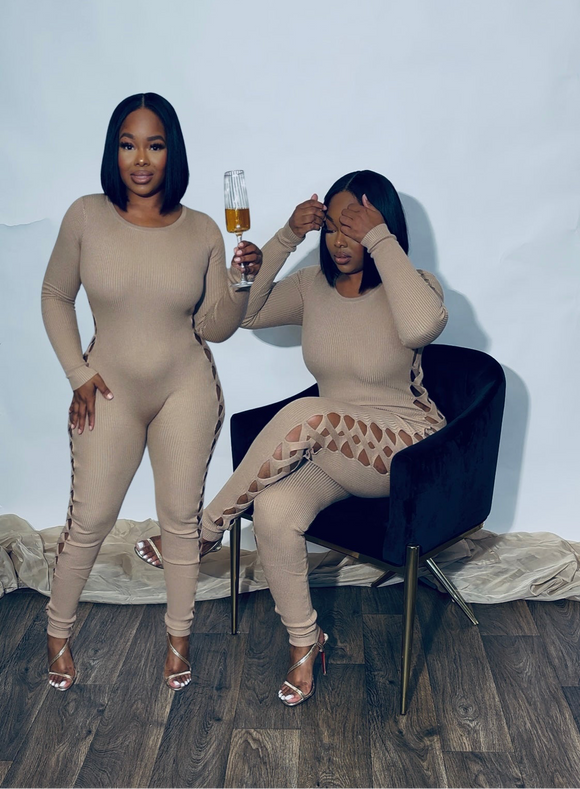 Tan it girl jumpsuit