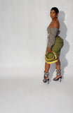 Army green off the shoulder blouse