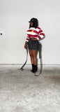 Red school sweater