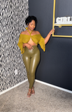 $5 sale! Mustard green wrap top