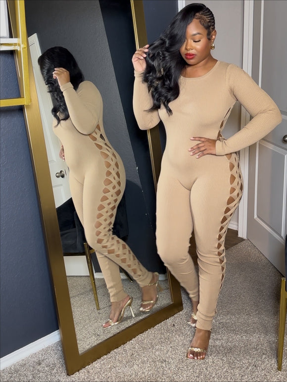 Tan it girl jumpsuit