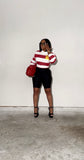 Red school sweater