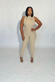 Tan fun fall jumpsuit