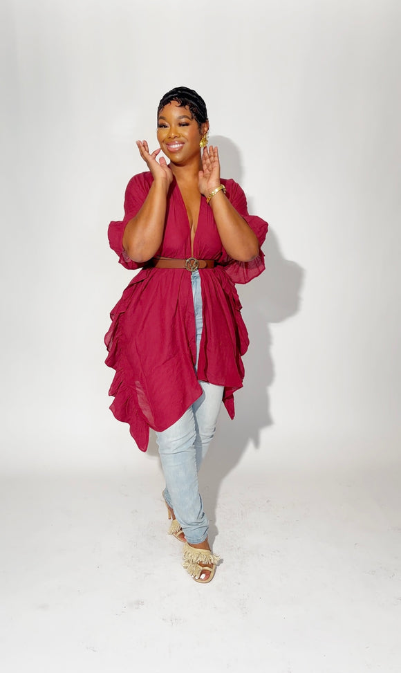 Maroon kimono