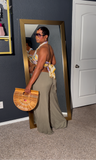 Restocked! Army green wide leg pants