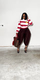 Red school sweater
