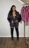 Noire cut out bikers jacket