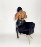 Noire pretty back leather top