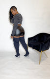 Grey Jean crop jacket