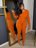 Orange it girl jumpsuit
