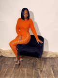 Orange it girl jumpsuit