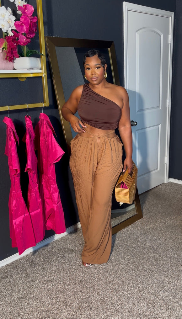 Brown crop top