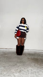 Navy blue school sweater