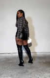 Noire plaid button down