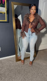 Sale! Fur sheer blouse