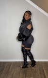 Noire cut out bikers jacket