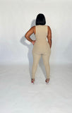 Tan fun fall jumpsuit