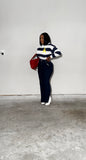Navy blue school sweater
