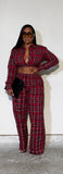 Red plaid pants