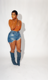 Back to school Final sale! Burnt orange corset sheer top