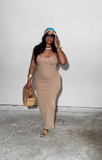 Brown clear maxi dress