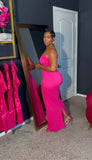 Highlighter pink tube dress