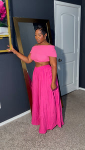 Wide leg pink pants