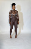 Brown snake skin tights