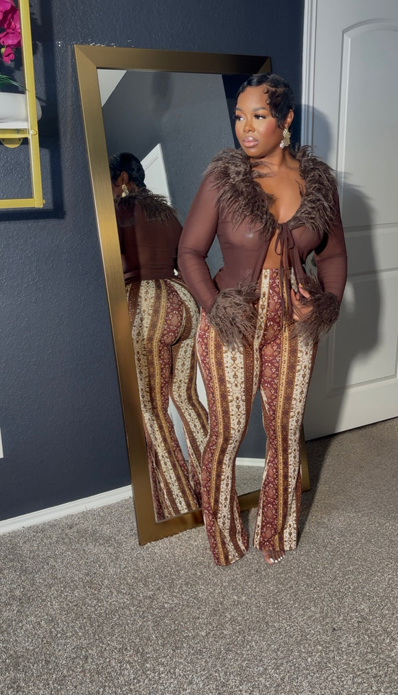 Sale! Fur sheer blouse
