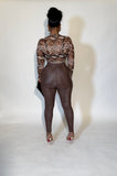 Brown snake skin tights