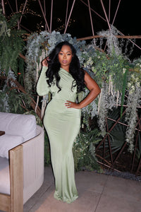 Soft girl green Maxi dress