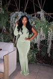 Soft girl green Maxi dress