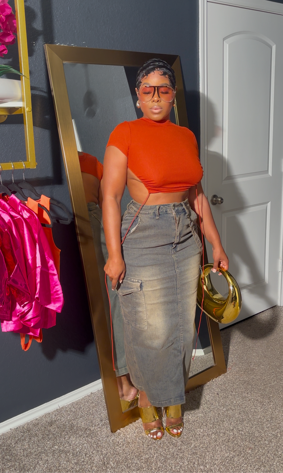 Final Sale! Orange backless top