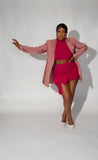 Pink bow skirt set