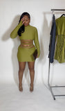 Fall green lace body on dress