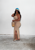Brown clear maxi dress