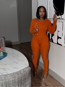 Orange it girl jumpsuit