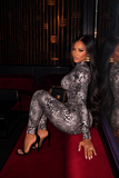 Pre-order ship date 11/6 Noire ( black ) Printed jumpsuit
