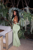 Soft girl green Maxi dress