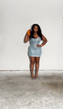 Blue Mini Mesh Dress