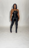 Noire pretty back leather top