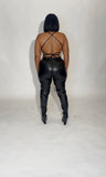 Noire pretty back leather top
