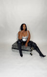 The boss girl silver bustier