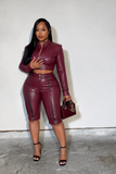 Pre-order ship 10/31 Burgundy stripe biker jacket